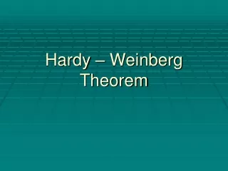 Hardy – Weinberg Theorem
