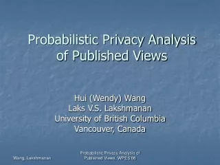 Probabilistic Privacy Analysis of Published Views