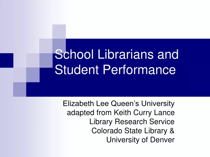 school librarians and student performance