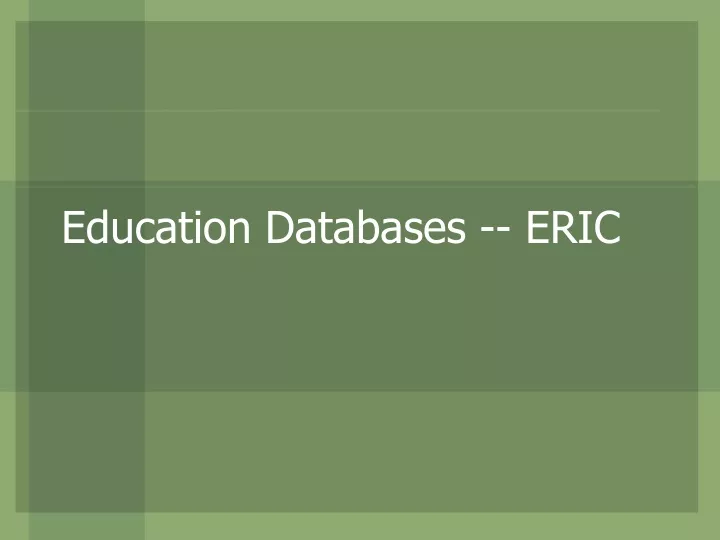 education databases eric