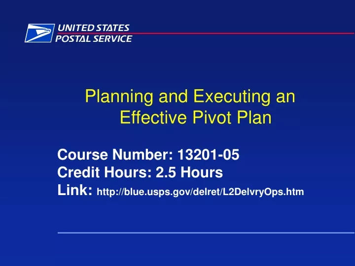 planning and executing an effective pivot plan