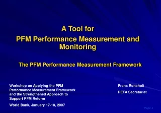 The PFM Performance Measurement Framework