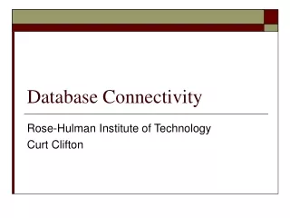 Database Connectivity