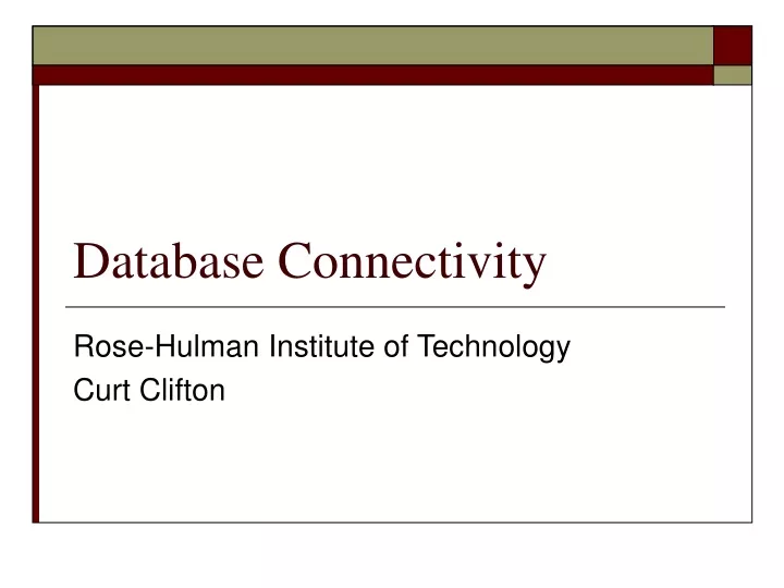 database connectivity