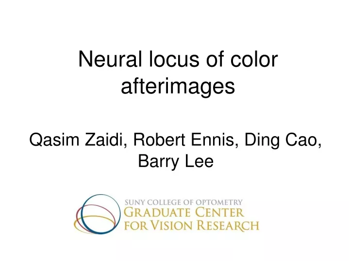 neural locus of color afterimages