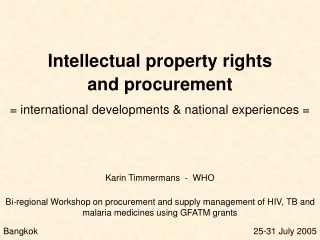 Intellectual property rights  and procurement