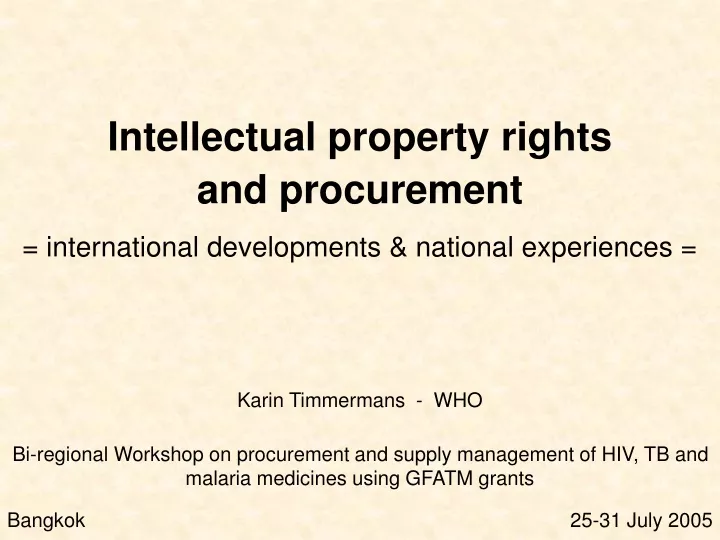 intellectual property rights and procurement