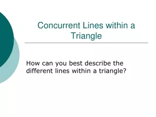 Concurrent Lines within a Triangle