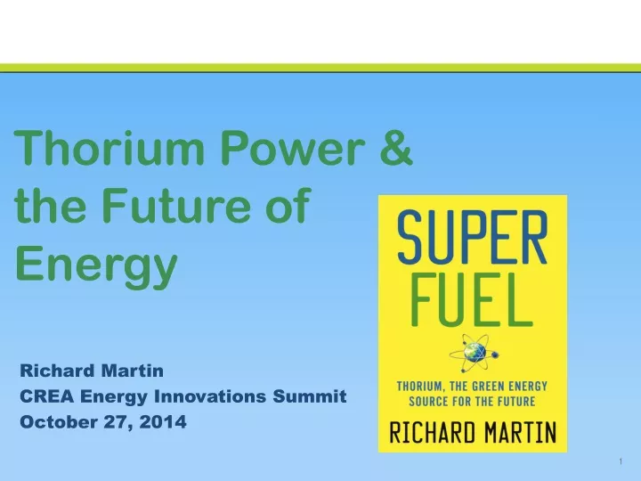 thorium power the future of energy