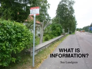 WHAT IS INFORMATION?