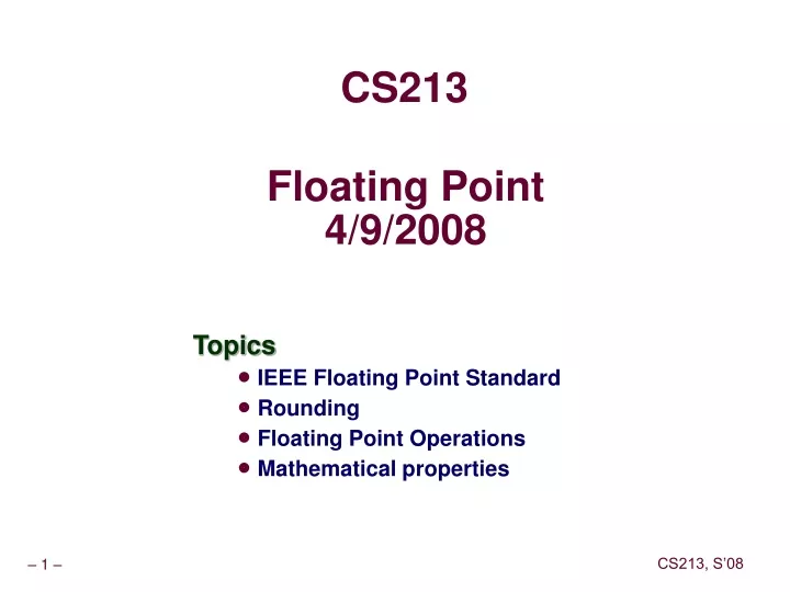 floating point 4 9 2008
