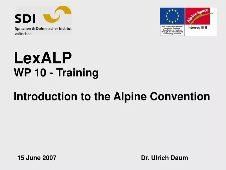 lexalp wp 10 training introduction to the alpine convention