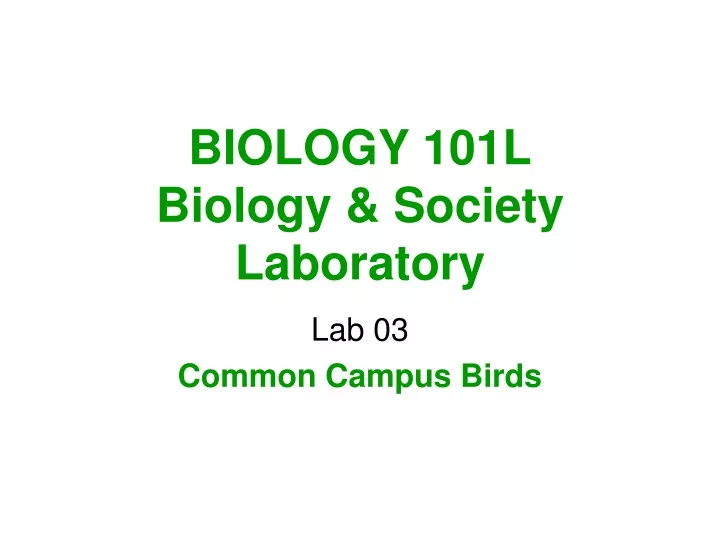 biology 101l biology society laboratory