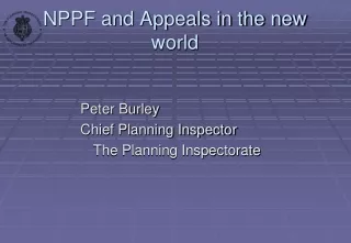 NPPF and Appeals in the new world
