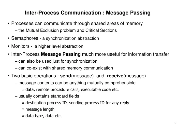 inter process communication message passing