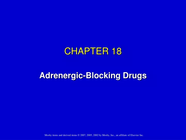 chapter 18 adrenergic blocking drugs