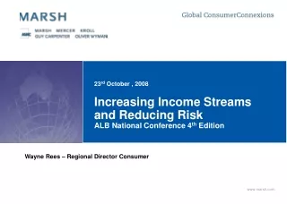 Increasing Income Streams and Reducing Risk ALB National Conference 4 th  Edition
