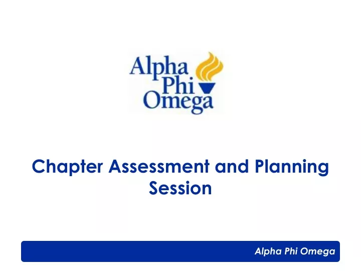 chapter assessment and planning session