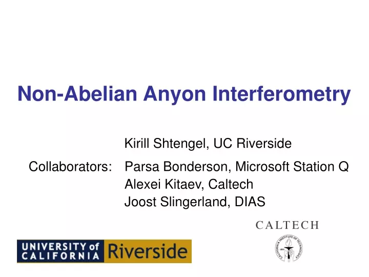 non abelian anyon interferometry