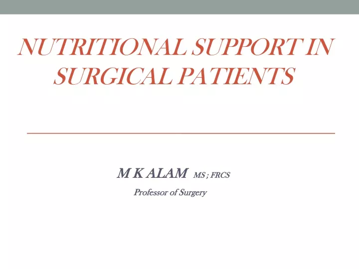 nutritional support in surgical patients