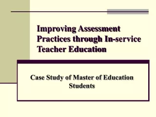 Improving Assessment Practices through In-service Teacher Education
