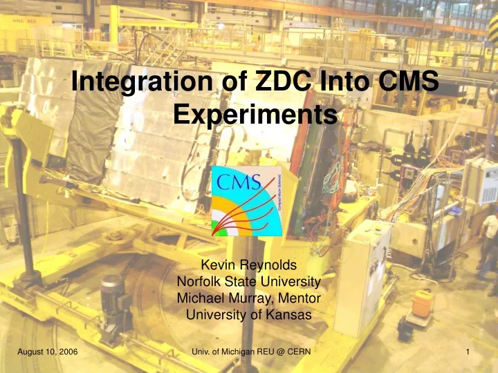 integration of zdc into cms experiments