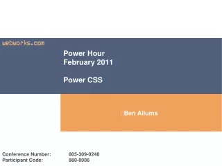 Power Hour February 2011 Power CSS