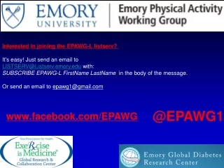 Interested in joining the EPAWG-L listserv?  It's easy! Just send an email to 
