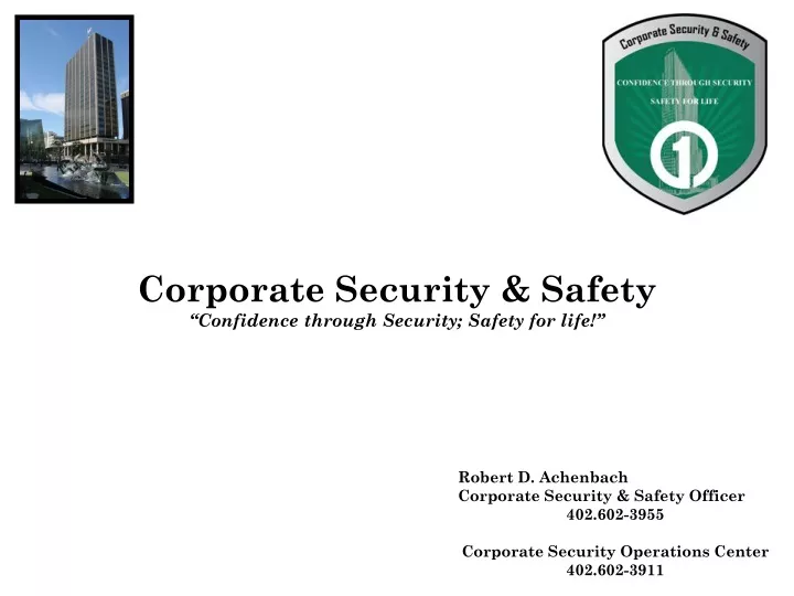 corporate security safety confidence through security safety for life
