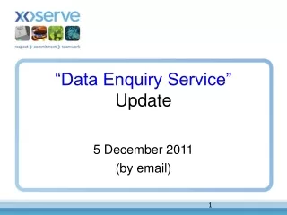 “Data Enquiry Service” Update