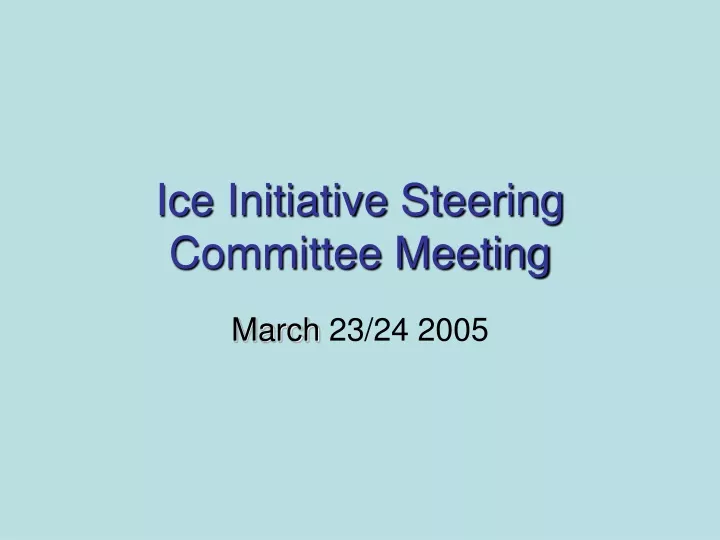 ice initiative steering committee meeting