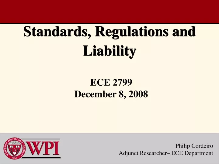 standards regulations and liability