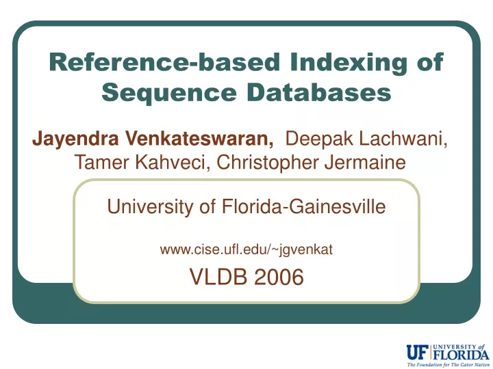 reference based indexing of sequence databases