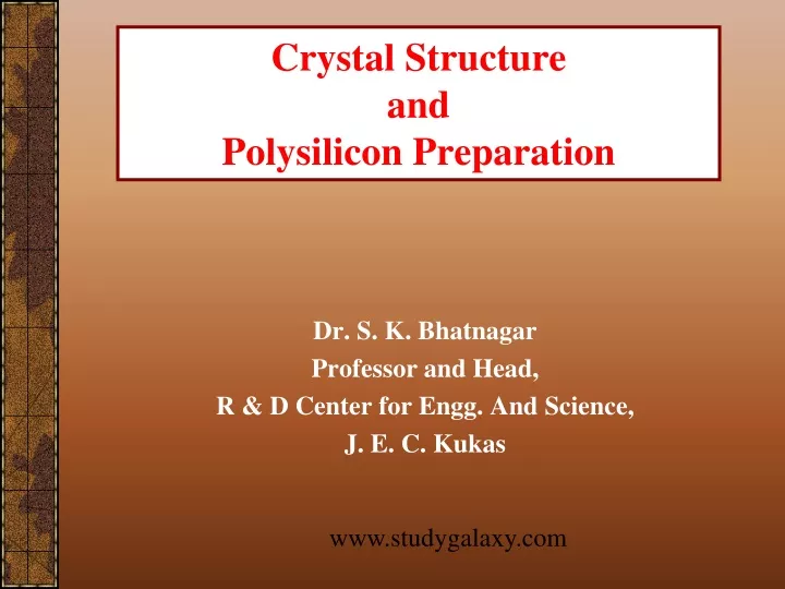 crystal structure and polysilicon preparation