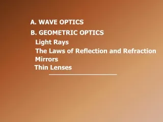 A.  WAVE OPTICS