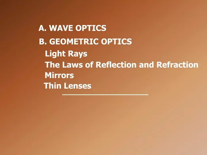 a wave optics