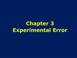Chapter 3 Experimental Error