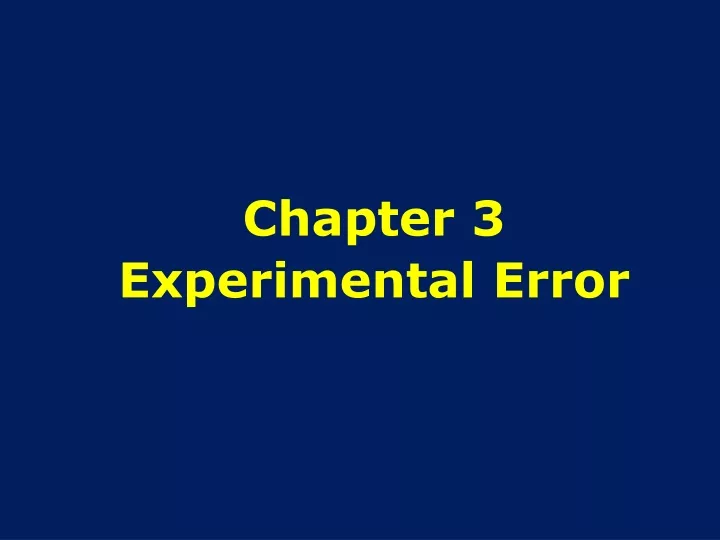 chapter 3 experimental error