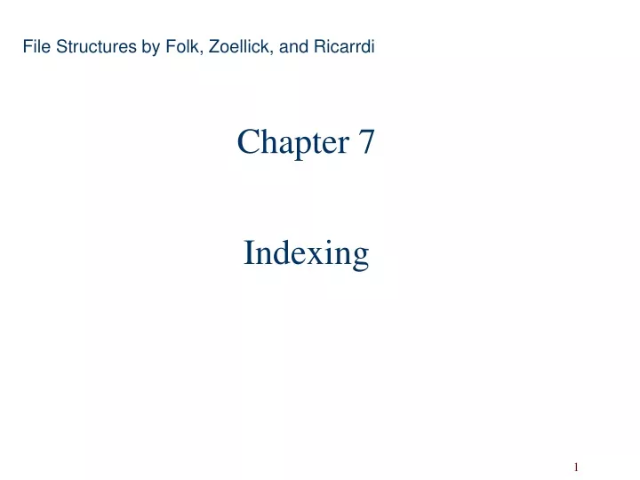 chapter 7 indexing