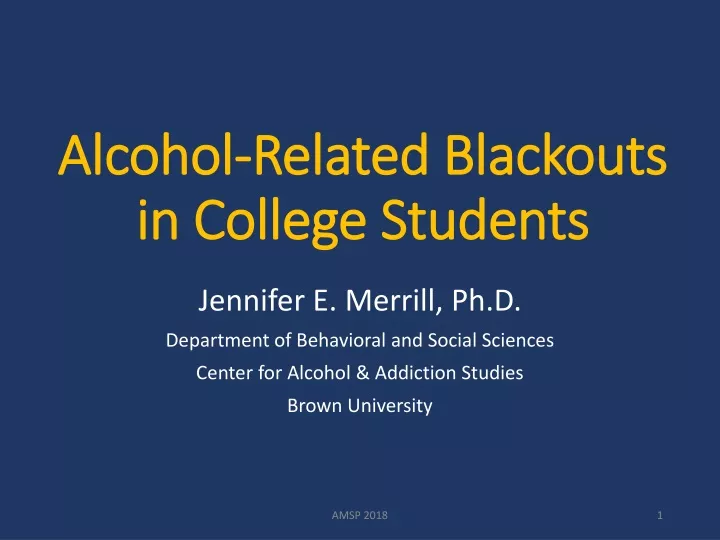 alcohol related blackouts in college students