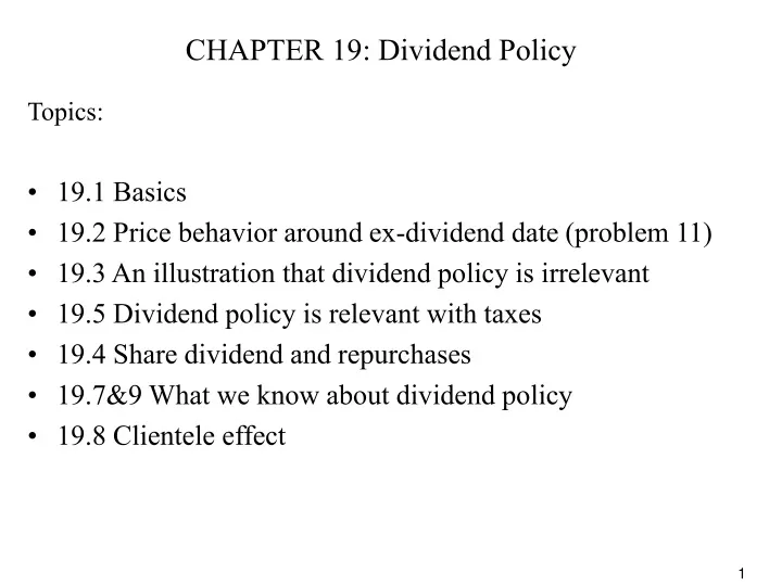 chapter 19 dividend policy