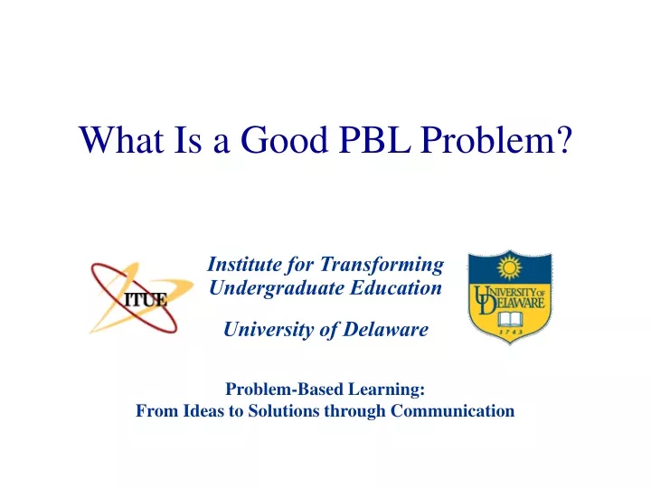 what is a good pbl problem