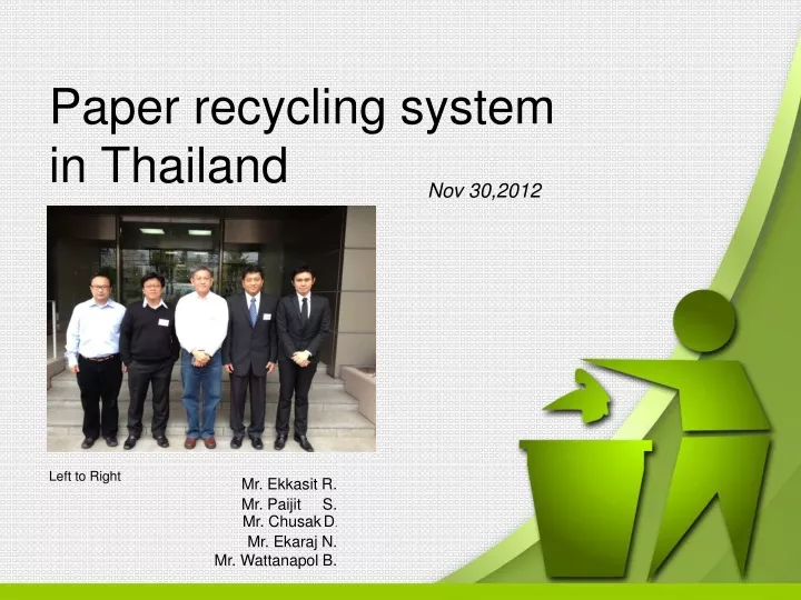 paper recycling system in thailand