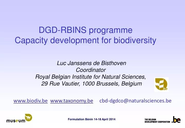 dgd rbins programme capacity development