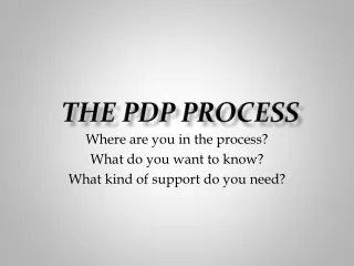 THE PDP PROCESS