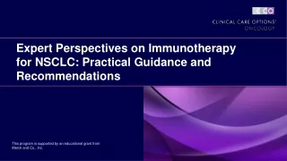 Expert Perspectives on Immunotherapy for NSCLC: Practical Guidance and Recommendations