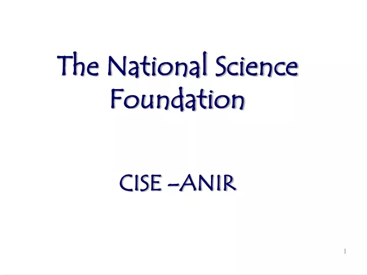 the national science foundation cise anir