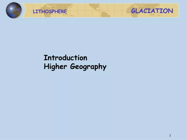 introduction higher geography