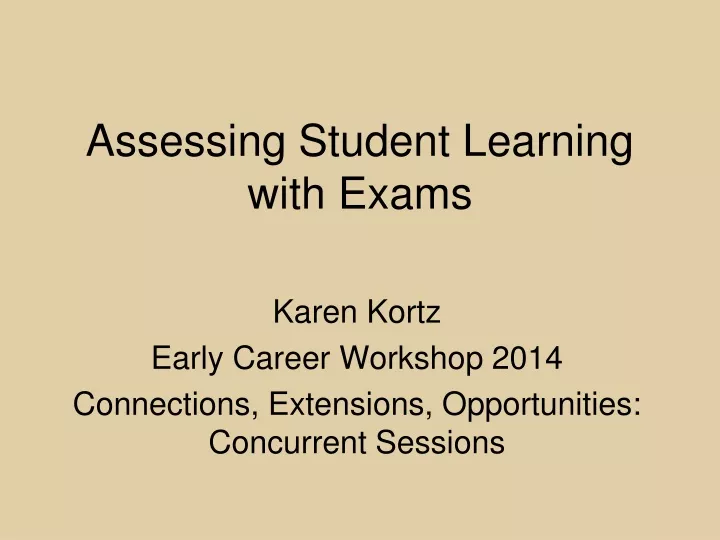 assessing student learning with exams