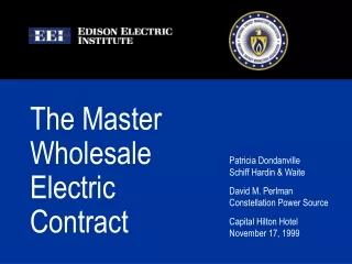 The Master Wholesale Electric Contract